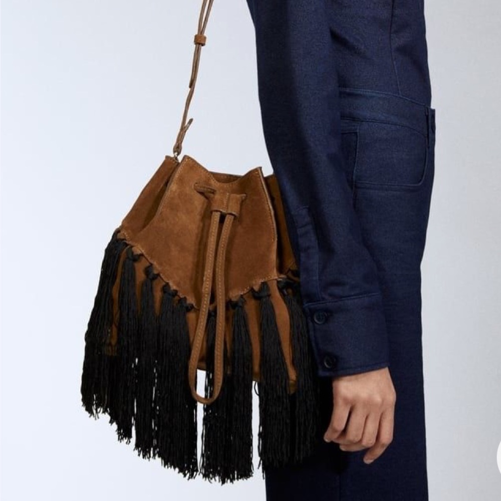 Zara Split leather bucket bag NWT rare find - Picture 2 of 6